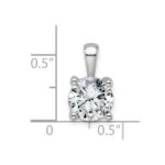 14k White Gold 2 carat Lab Grown Diamond VS+ F+ Round Complete Four Prong Pendant - Image 4