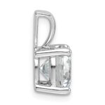 14k White Gold 2 1/2 carat Lab Grown Diamond VS+ F+ Round Complete Four Prong Pendant - Image 2