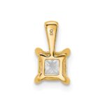 14k 3/4 carat Lab Grown Diamond VS+ F+ Princess Complete Four Prong Pendant - Image 3