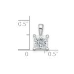 14k White Gold 1 carat Lab Grown Diamond VS+ F+ Princess Complete Four Prong Pendant - Image 5