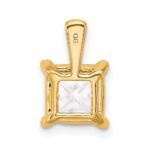 14k 2 1/2 carat Lab Grown Diamond VS+ F+ Princess Complete Four Prong Pendant - Image 3