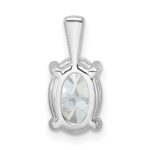 14k White Gold 2 carat Lab Grown Diamond VS+ F+ Oval Complete Four Prong Pendant - Image 3