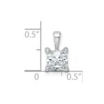 14k White Gold 1 carat Lab Grown Diamond VS/SI+ G+ Cushion Complete Four Prong Pendant - Image 4