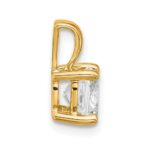 14k 1 1/2 carat Lab Grown Diamond VS+ F+ Cushion Complete Four Prong Pendant - Image 2