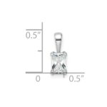 14k White Gold 1/2 carat Lab Grown Diamond VS/SI+ G+ Radiant Complete Four Prong Pendant - Image 4