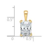 14k 2 1/2 carat Lab Grown Diamond VS+ F+ Radiant Complete Four Prong Pendant - Image 4