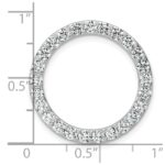 14k White Gold 2 carat Lab Grown Diamond VS/SI+ G+ Complete Circle Chain Slide Pendant - Image 4