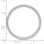 14k White Gold 1 carat Lab Grown Diamond VS+ F+ Complete Circle Chain Slide Pendant - Image 4