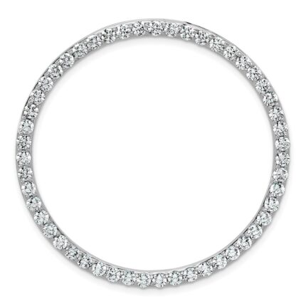 14k White Gold 3 carat Lab Grown Diamond VS/SI+ G+ Complete Circle Chain Slide Pendant