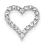 14k White Gold 2 carat Lab Grown Diamond VS/SI+ G+ Complete Heart Chain Slide Pendant