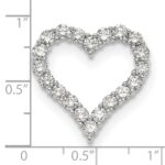 14k White Gold 2 carat Lab Grown Diamond VS/SI+ G+ Complete Heart Chain Slide Pendant - Image 2