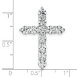 14k White Gold 3 carat Lab Grown Diamond VS/SI+ G+ Complete Cross Chain Slide Pendant - Image 4
