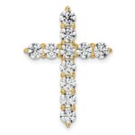 14k 3 carat Lab Grown Diamond VS/SI+ G+ Complete Cross Chain Slide Pendant