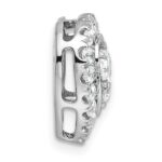 14k White Gold 7/8 carat Lab Grown Diamond VS/SI+ G+ Complete Halo Heart Chain Slide Pendant - Image 2