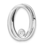 14k White Gold 1/2 carat Lab Grown Diamond VS/SI+ G+ Complete Double Oval Chain Slide Pendant - Image 3