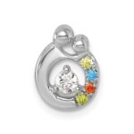 14k WG 4 Birthstone and Dia Mother/Child Chain Slide Semi-mount - Image 2