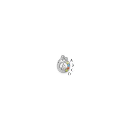 14k WG 4 Birthstone and Dia Mother/Child Chain Slide Semi-mount