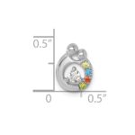 14k WG 4 Birthstone and Dia Mother/Child Chain Slide Semi-mount - Image 5