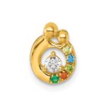 14k 5 Birthstone and Dia Mother/Child Chain Slide Semi-mount - Image 2