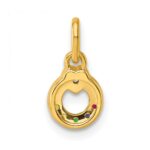 14k Dia Heart w/ 5 Birthstone Mother's Circle Pendant Semi-Mount - Image 4