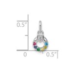 14k WG Dia. Heart w/6 Birthstone Mother's Circle Pend Semi-Mount - Image 5