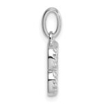 14k White Gold Twisted with .05 ct. Diamond Initial B Charm - Image 2