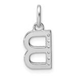 14k White Gold Twisted with .05 ct. Diamond Initial B Charm - Image 3