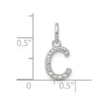 14k White Gold Twisted with .05 ct. Diamond Initial C Charm - Image 4