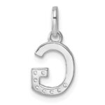 14k White Gold Twisted .07 ct. Diamond Initial G Charm - Image 3