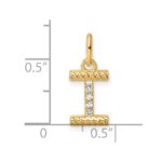 14k Twisted .05 ct. Diamond Initial I Charm - Image 4