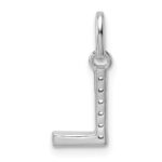 14k White Gold Twisted .05 ct. Diamond Initial L Charm - Image 3