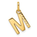 14k Twisted .05 ct. Diamond Initial M Charm - Image 3