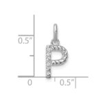 14k White Gold Twisted .05 ct. Diamond Initial P Charm - Image 4