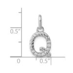 14k White Gold Twisted .07 ct. Diamond Initial Q Charm - Image 4