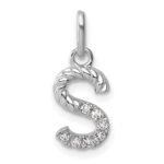 14k White Gold Twisted .07 ct. Diamond Initial S Charm