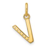14k Twisted .05 ct. Diamond Initial V Charm - Image 3