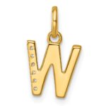 14k Twisted .05 ct. Diamond Initial W Charm - Image 3