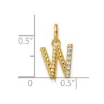 14k Twisted .05 ct. Diamond Initial W Charm - Image 4
