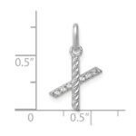 14k White Gold Twisted .05 ct. Diamond Initial X Charm - Image 4