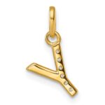 14k Twisted .05 ct. Diamond Initial Y Charm - Image 3