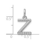 14k White Gold Twisted .05 ct. Diamond Initial Z Charm - Image 4