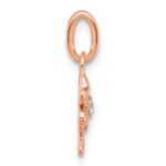 14K Rose Gold Polished Diamond Four Leaf Clover Charm - Image 2