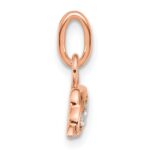 14K Rose Gold Polished Diamond Dolphin Charm - Image 2