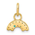 14K Polished Multi-color CZ Double Rainbow Charm - Image 3