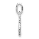 14K White Gold Polished Diamond Music Treble Clef Charm - Image 2