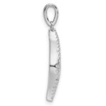 14K White Gold Polished 3/8 carat Diamond Fancy Leaf Pendant - Image 2