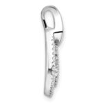 14K White Gold Polished 5/8 carat Diamond Teardrop Chain Slide - Image 2