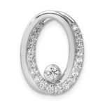 14K White Gold Polished 1/3 carat Diamond Double Oval Chain Slide