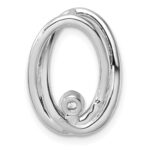 14K White Gold Polished 1/3 carat Diamond Double Oval Chain Slide - Image 3