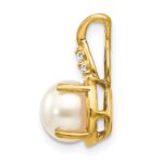 14k 7mm June/Freshwater Cultured Pearl and Diamond Pendant - Image 2